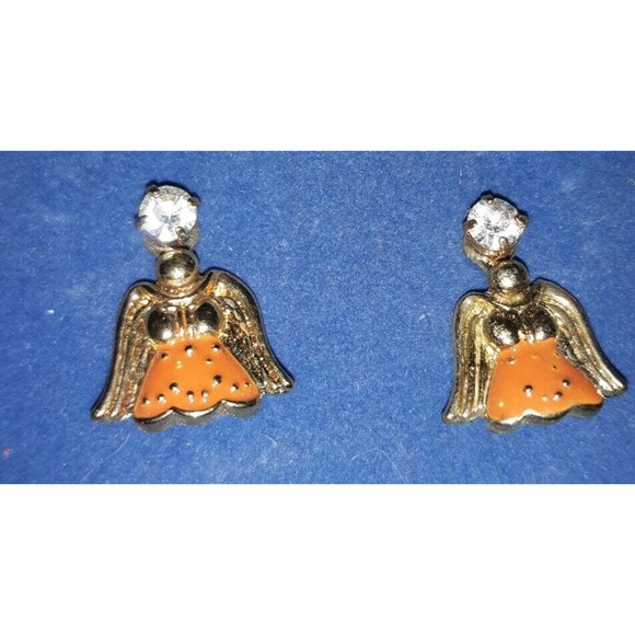 Avon 2004 Happy Holidays Angel Pierced Earrings Convertible Christmas - Picture 1 of 2
